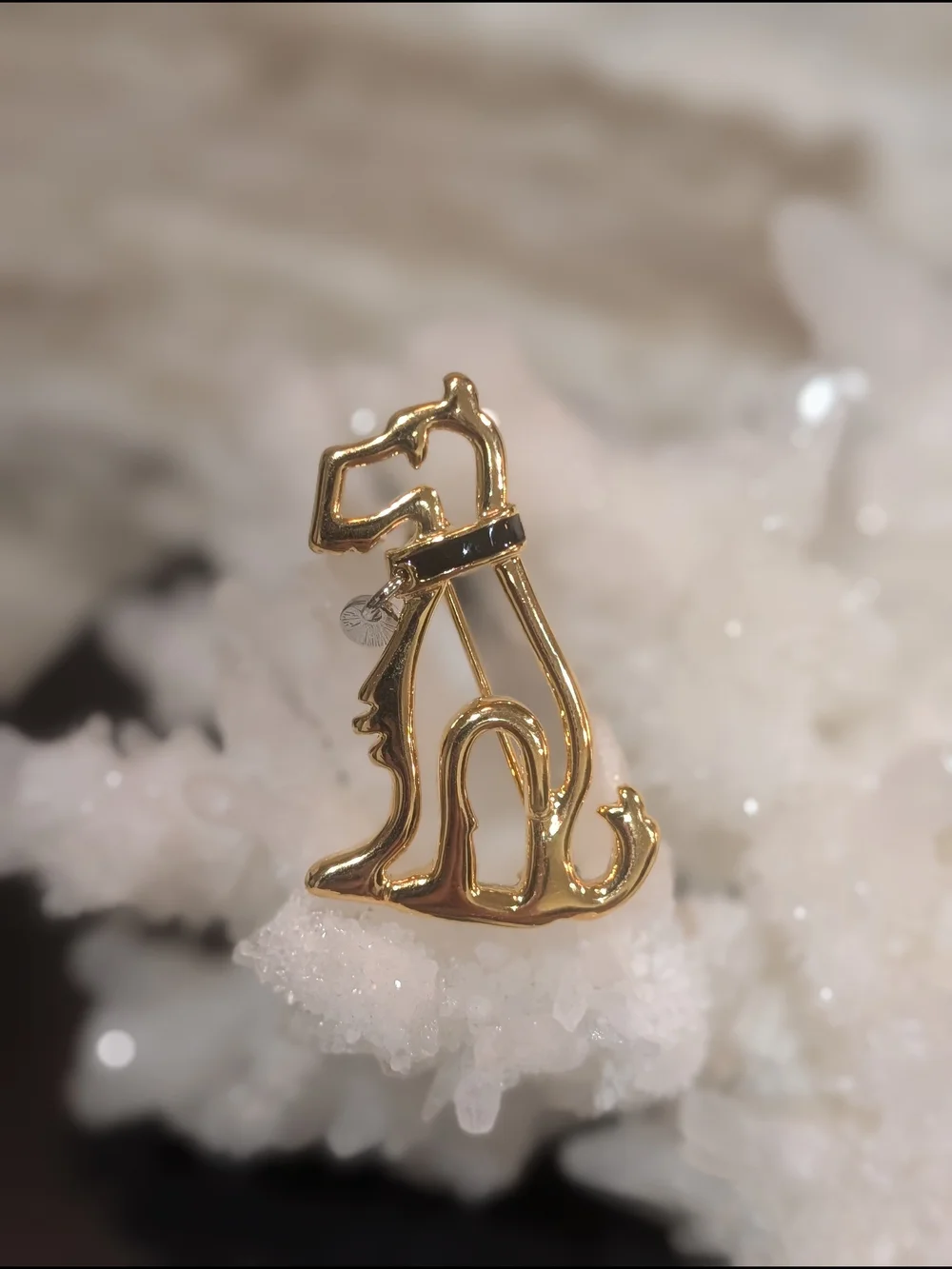 Gold Dog Silhouette Pin